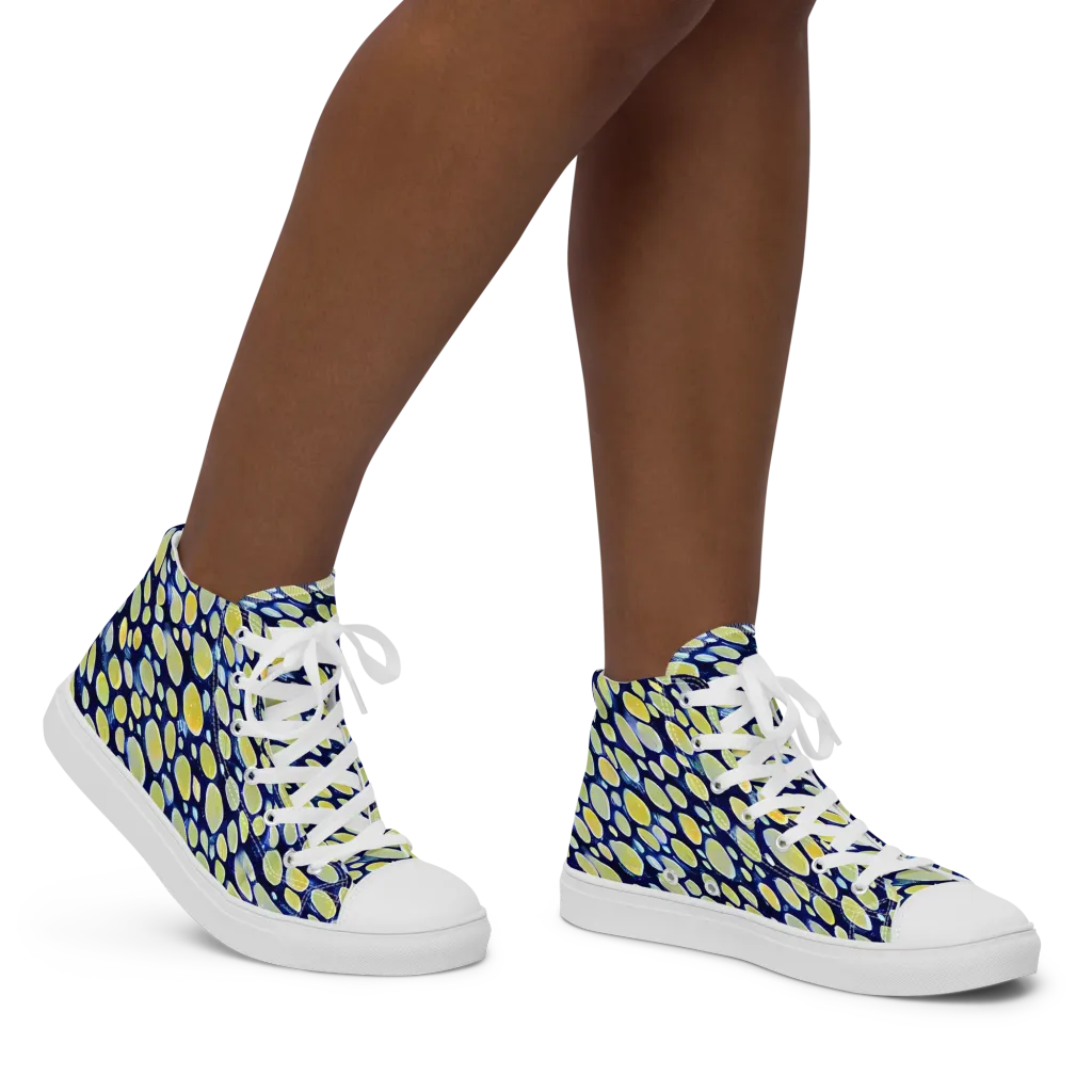 Midnight Citrine on Women's High Top Canvas Shoes — Right