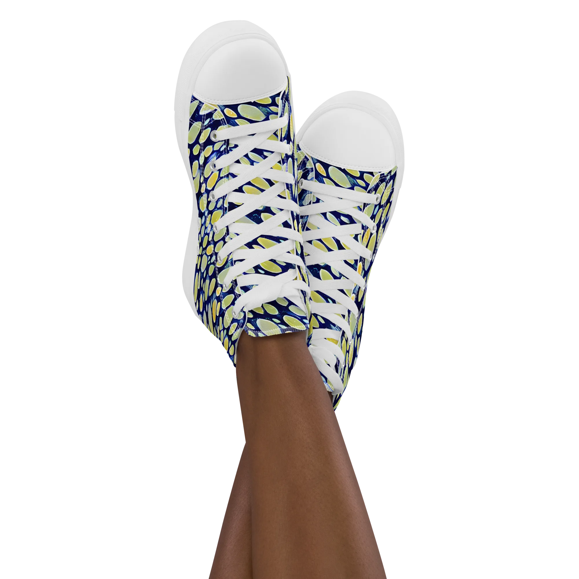 Midnight Citrine on Women's High Top Canvas Shoes — Front