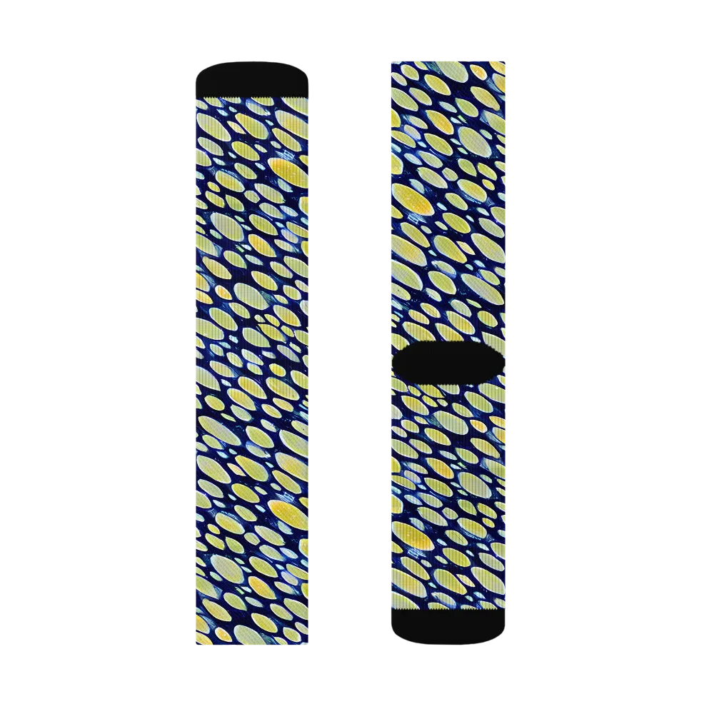 Midnight Citrine on Socks — Left Sock