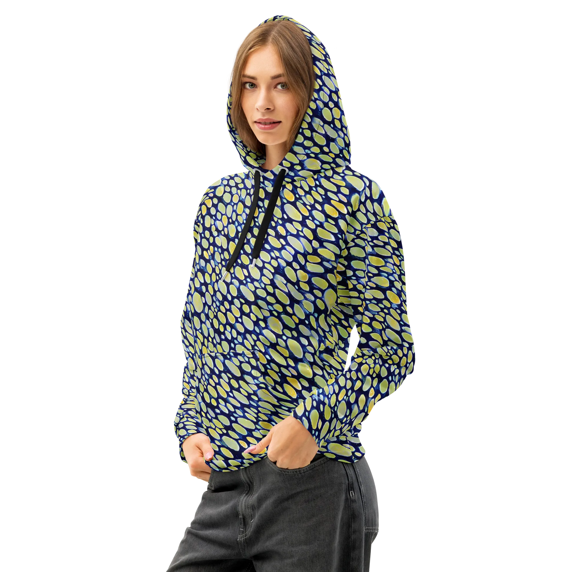 Midnight Citrine on Cotton Hoodie — Left Front