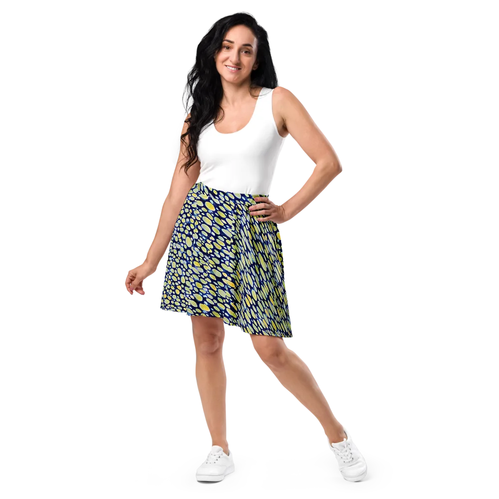 Midnight Citrine on Skater Skirt — Front