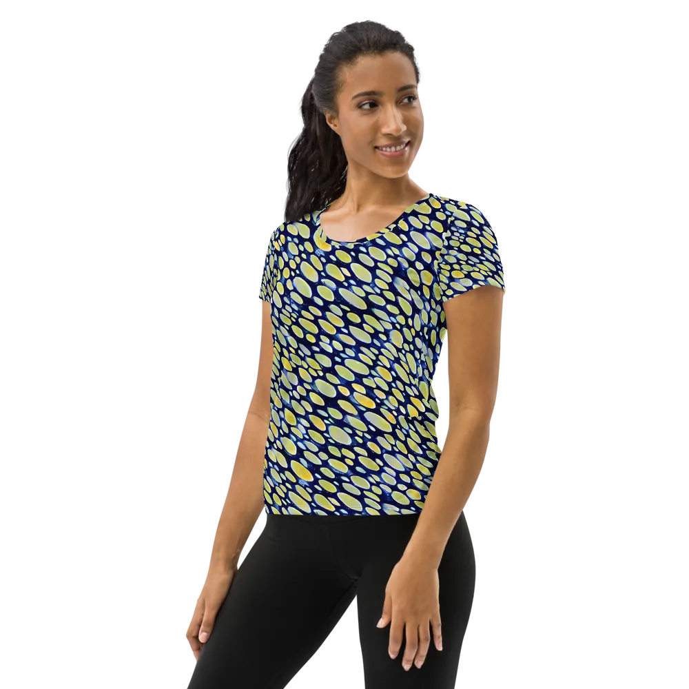 Midnight Citrine on Women's Athletic T-Shirt — Left