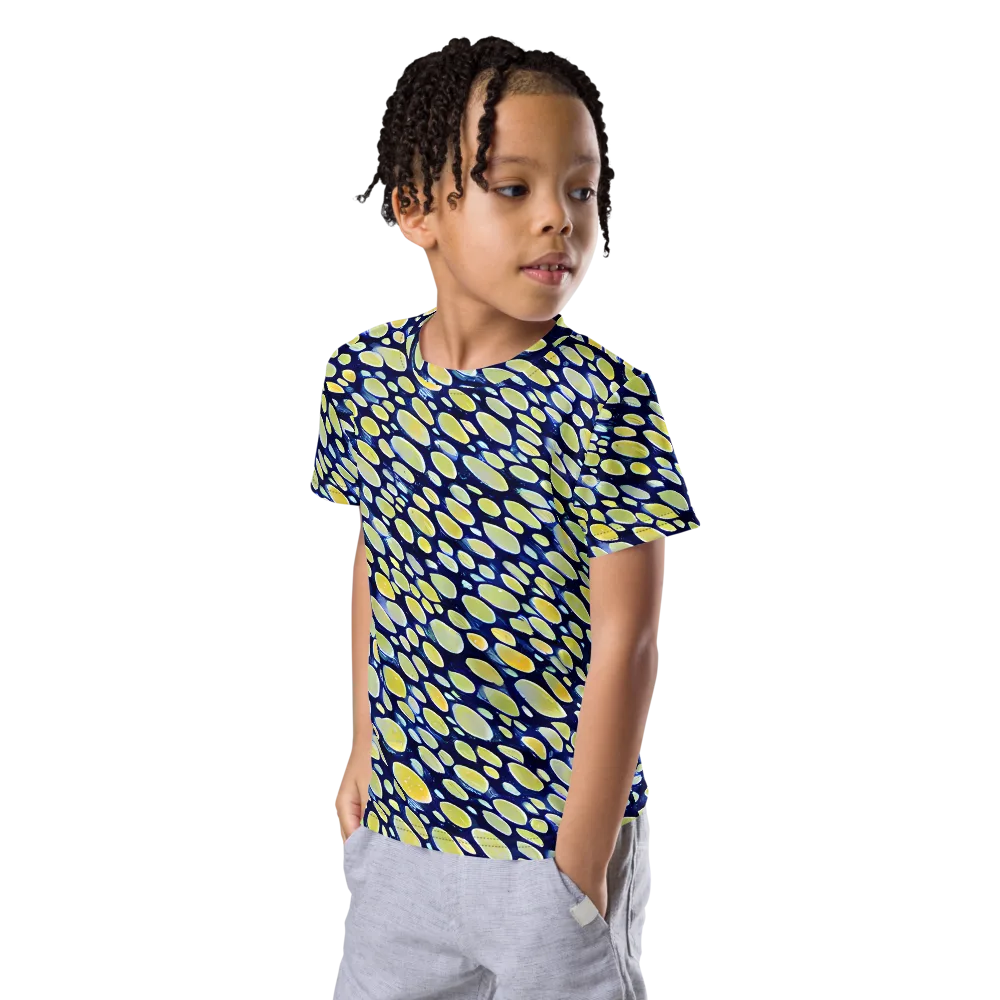 Midnight Citrine on Kids Crew Neck T-Shirt — Left Front
