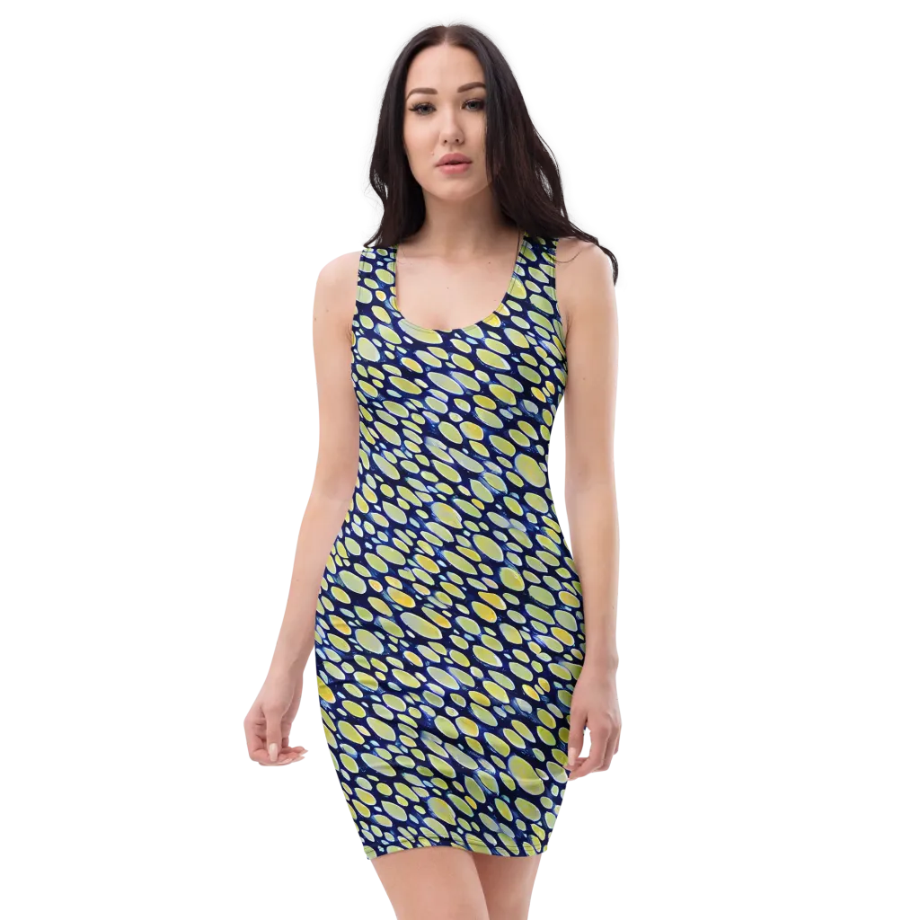Midnight Citrine on Bodycon Dress — Front