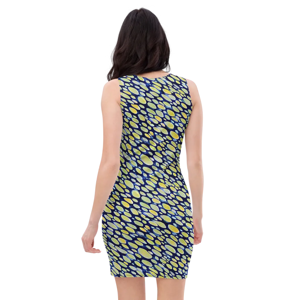 Midnight Citrine on Bodycon Dress — Back