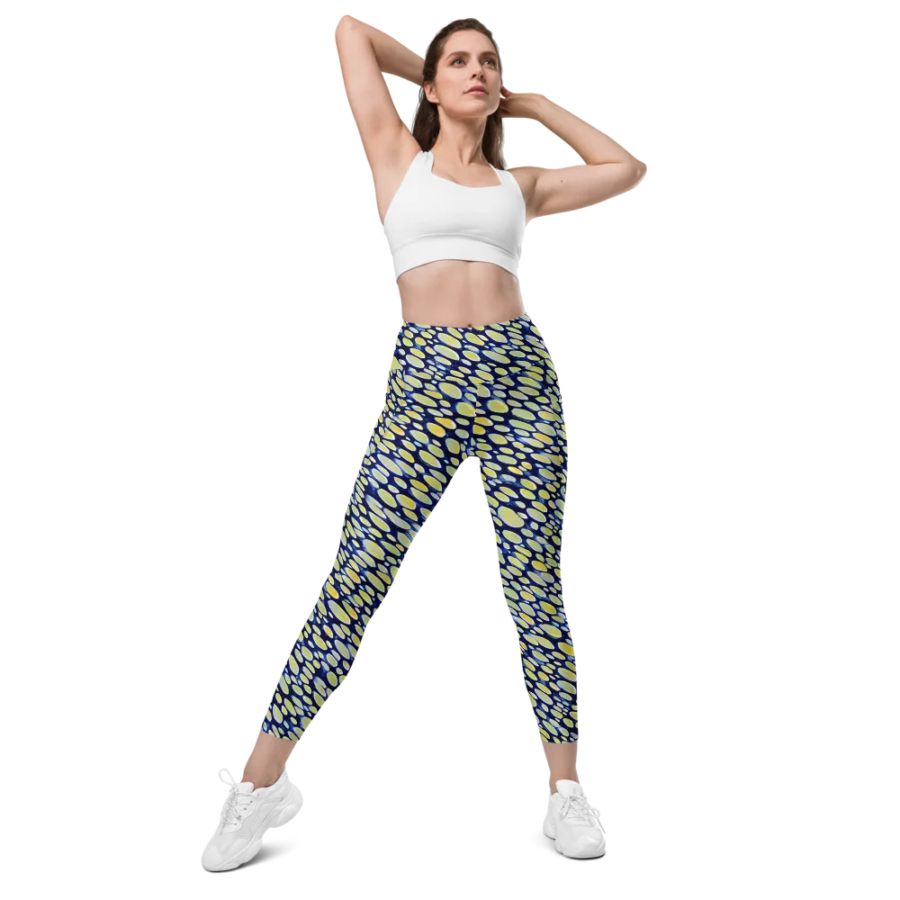 Midnight Citrine on Leggings with Pockets — Front