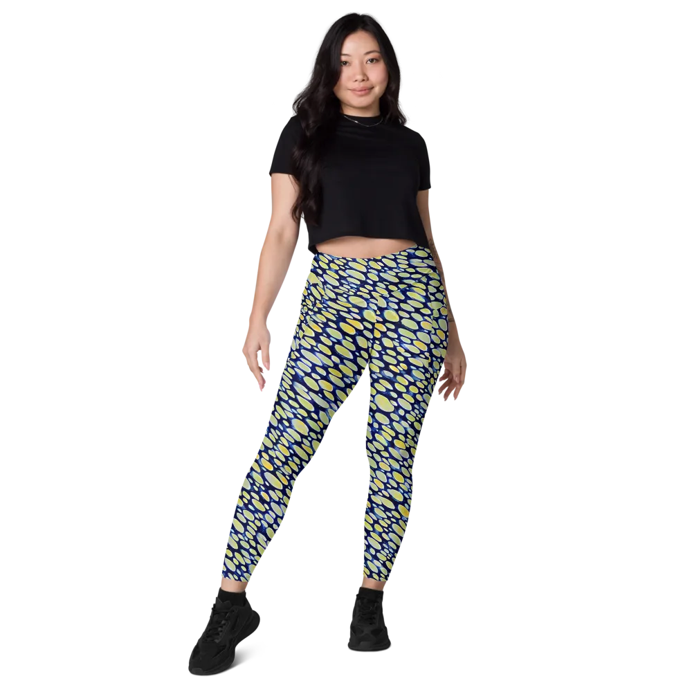 Midnight Citrine on Leggings with Pockets — Front