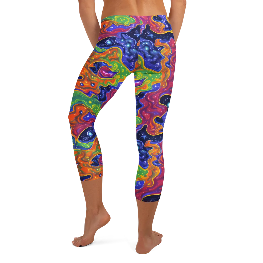 Prism Nebula on Capri Leggings — Back