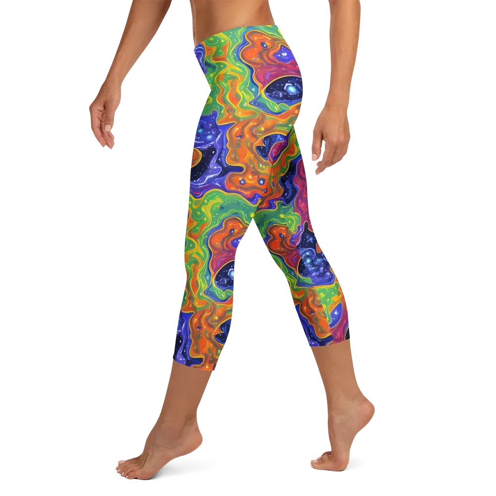 Prism Nebula on Capri Leggings — Left