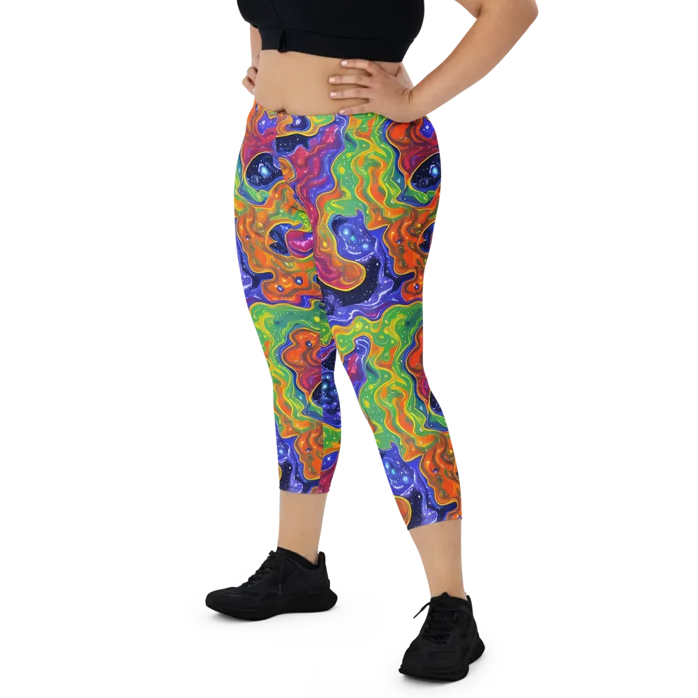 Prism Nebula on Capri Leggings — Front