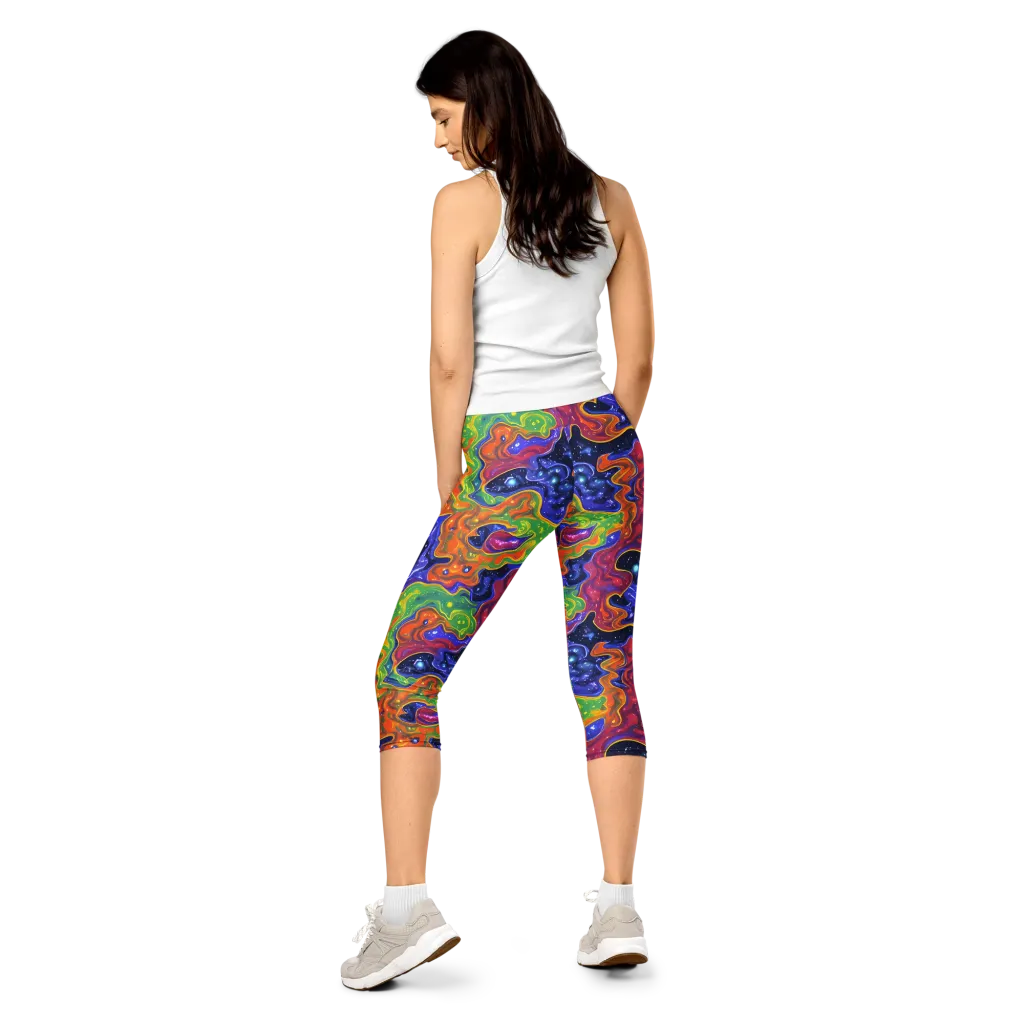 Prism Nebula on Capri Leggings — Back