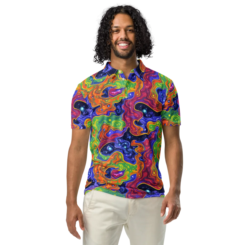Prism Nebula on Men's Slim Fit Polo Shirt — Front