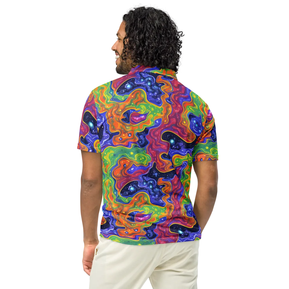 Prism Nebula on Men's Slim Fit Polo Shirt — Back