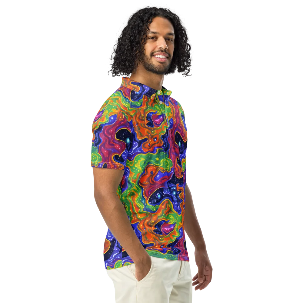 Prism Nebula on Men's Slim Fit Polo Shirt — Right Front
