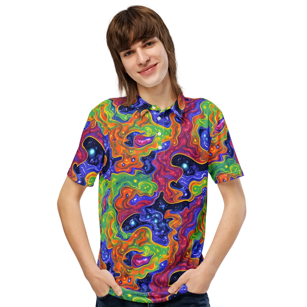 Prism Nebula on Men's Slim Fit Polo Shirt — Front