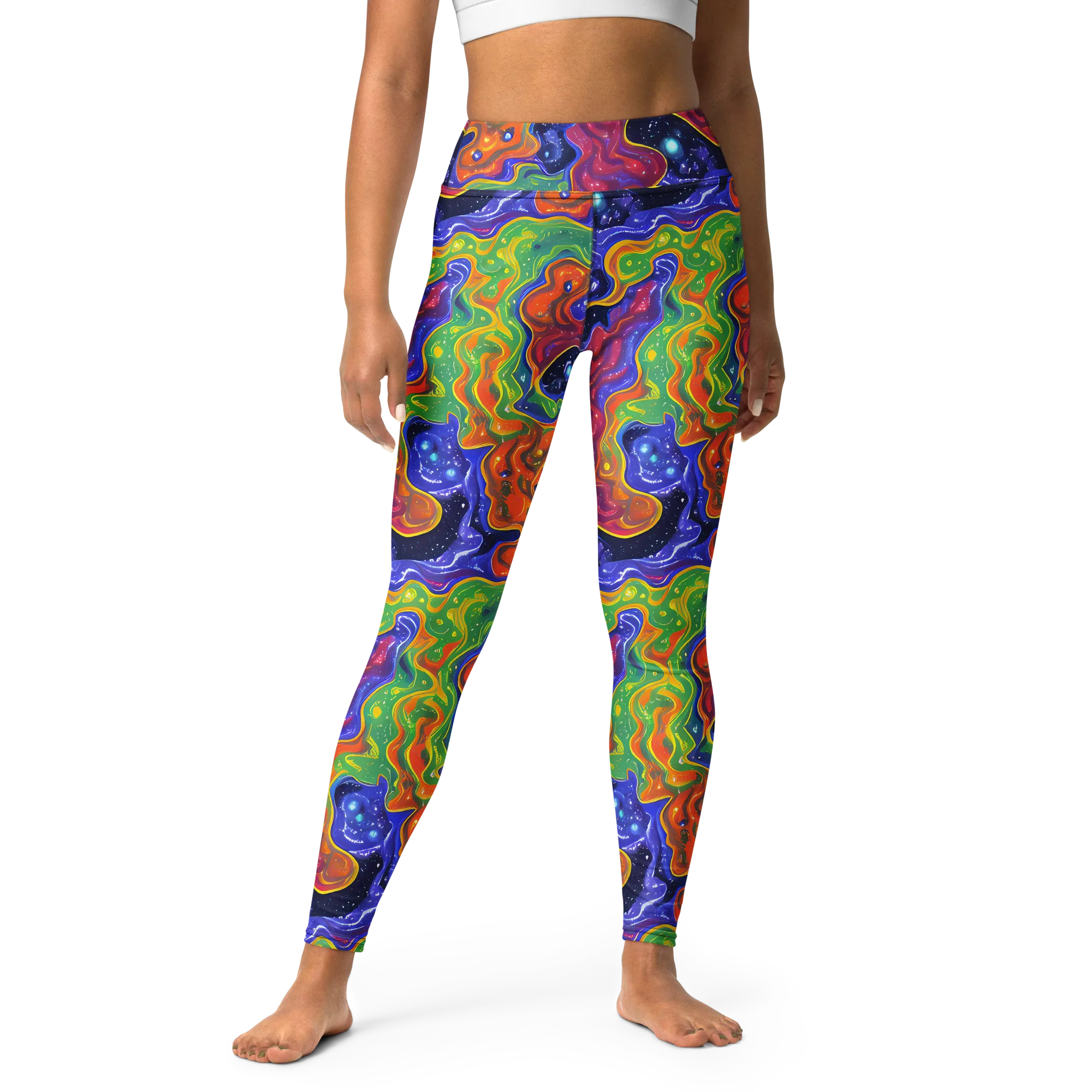 Prism Nebula on Yoga Leggings — Front