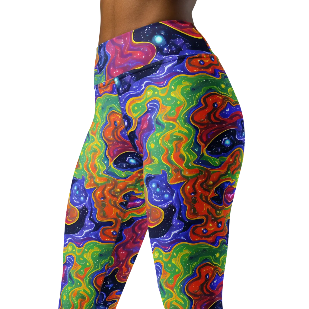 Prism Nebula on Yoga Leggings — Left Front