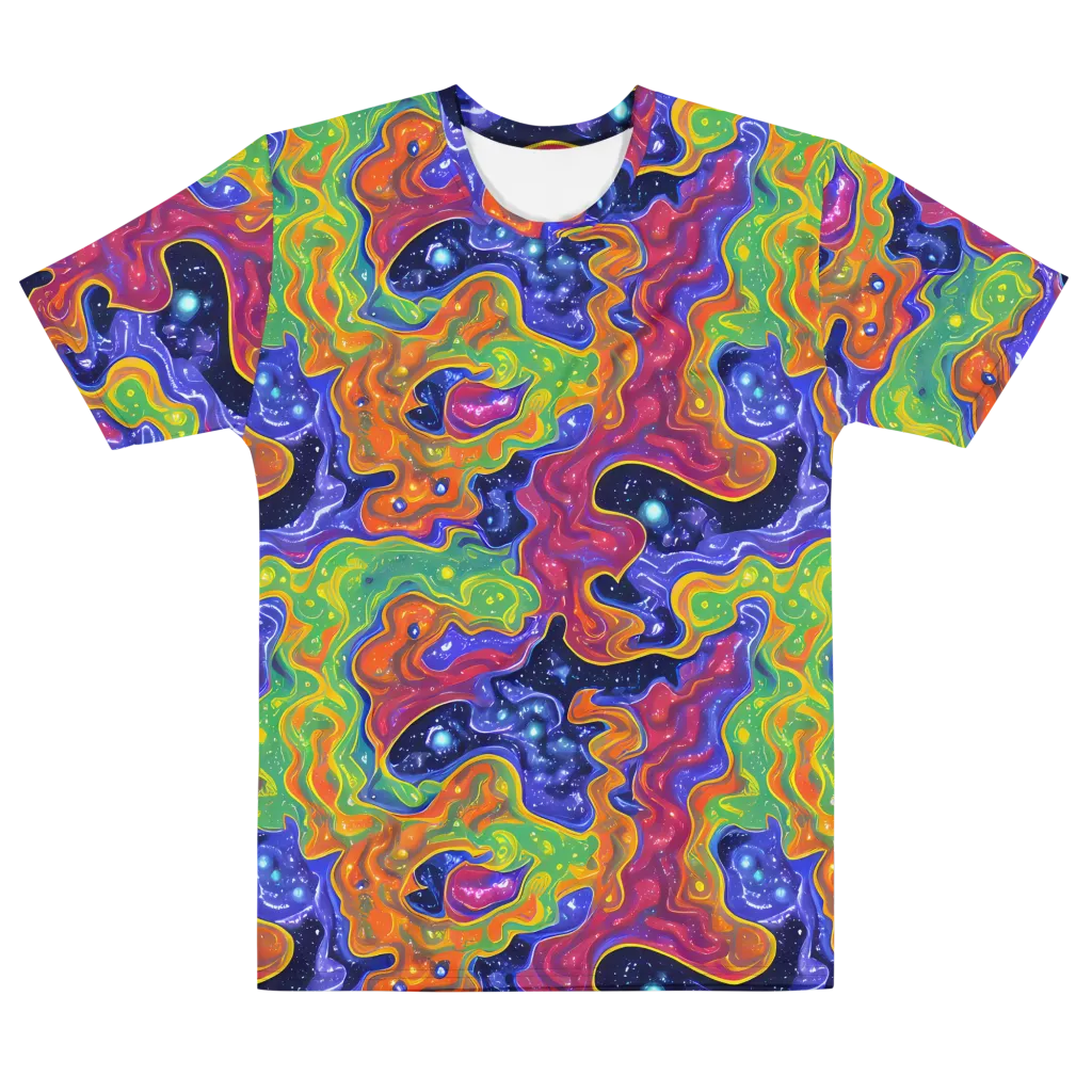 Prism Nebula on Men's Cotton Crew Neck T-Shirt — Front
