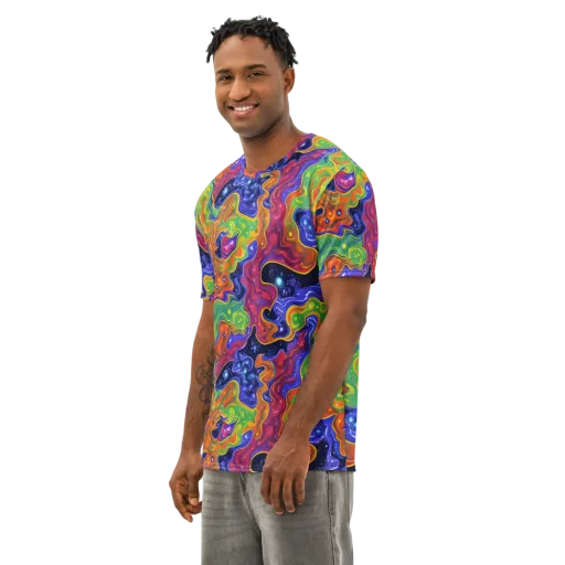 Prism Nebula on a Men's Cotton Crew Neck T-Shirt
