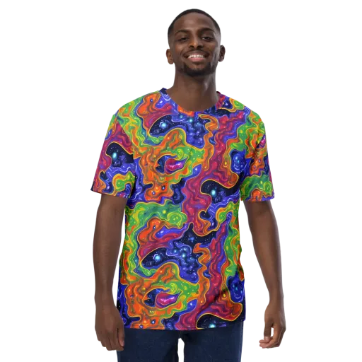 Prism Nebula on a Men's Crew Neck T-Shirt