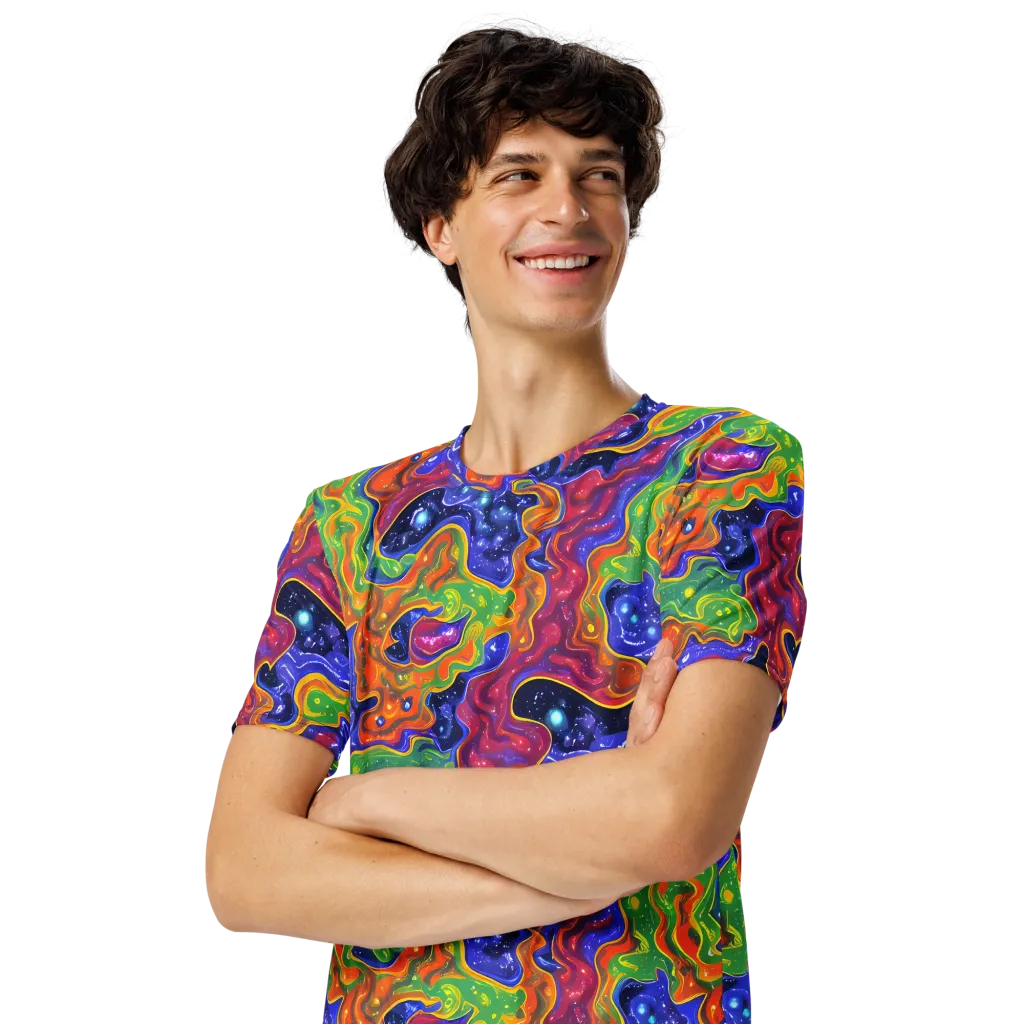 Prism Nebula on Men's Crew Neck T-Shirt — Left Front