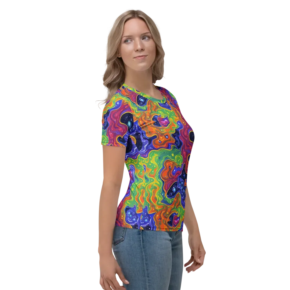 Prism Nebula on Women's Crew Neck T-Shirt — Right