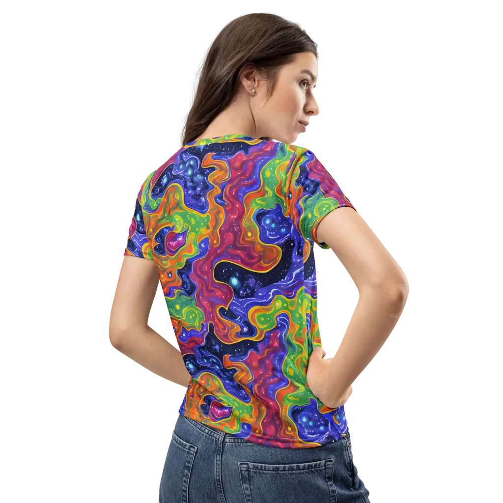 Prism Nebula on Women's Crew Neck T-Shirt — Back