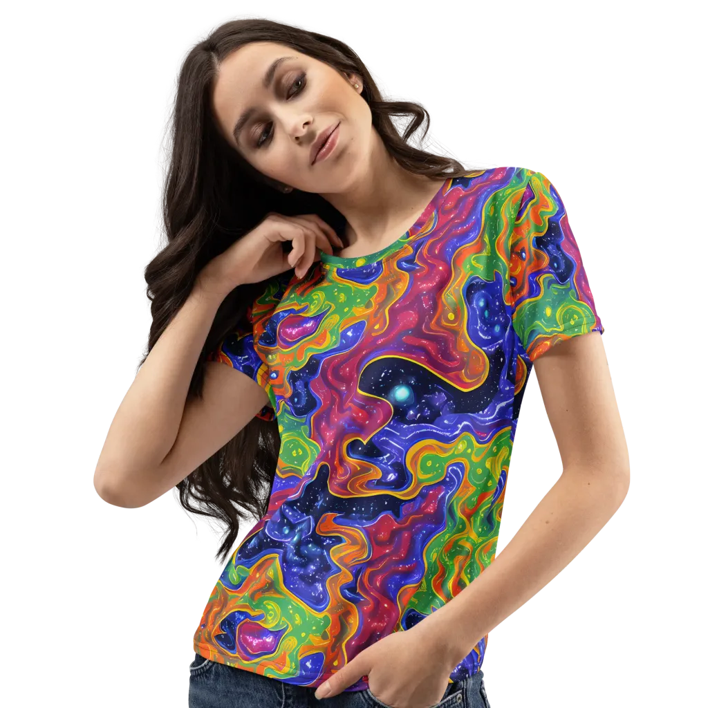 Prism Nebula on Women's Crew Neck T-Shirt — Left Front