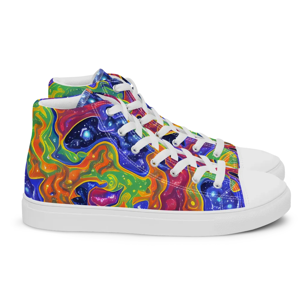Prism Nebula on Women's High Top Canvas Shoes — Right