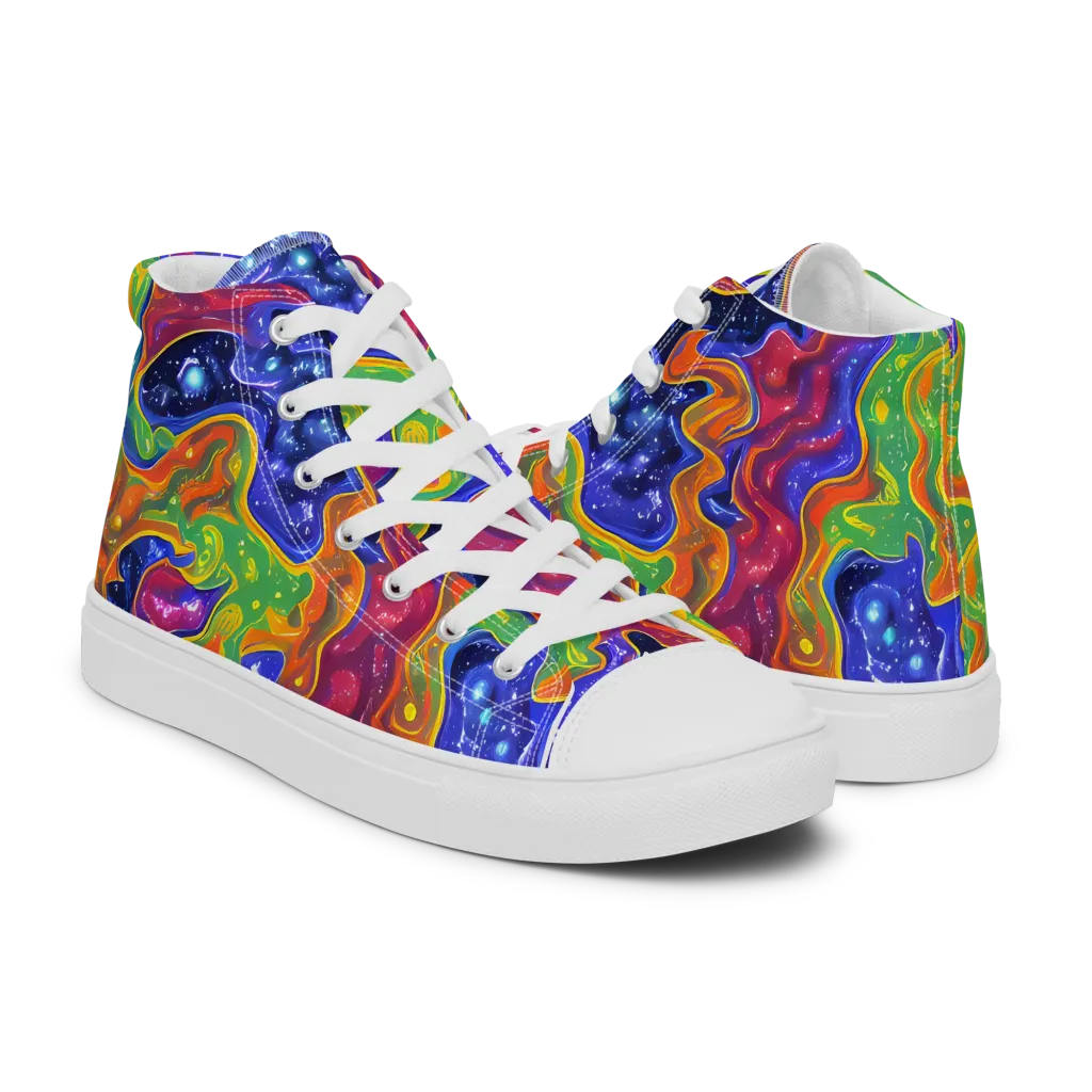Prism Nebula on Women's High Top Canvas Shoes — Right