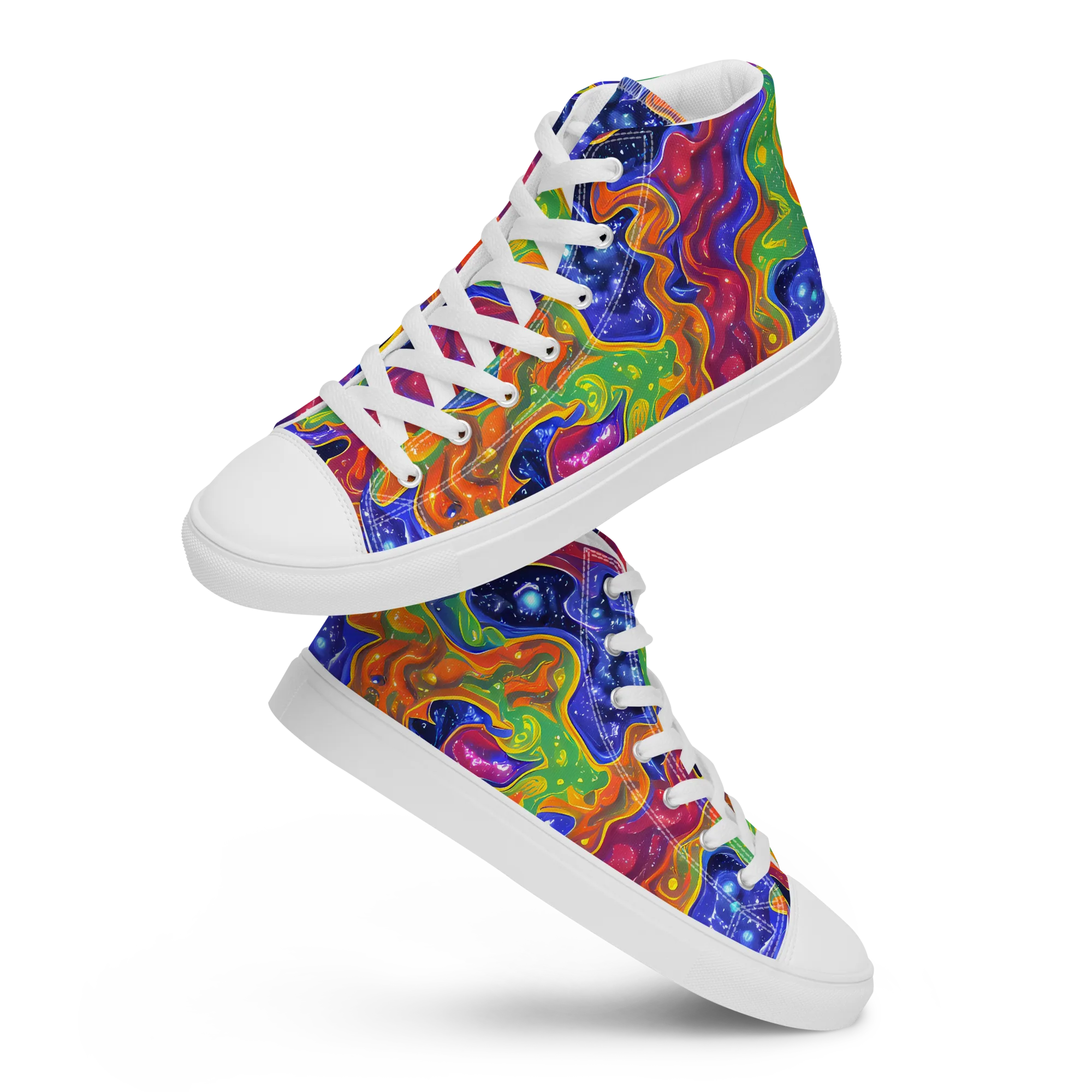 Prism Nebula on Women's High Top Canvas Shoes — Front