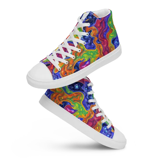 Prism Nebula on a Women's High Top Canvas Shoes