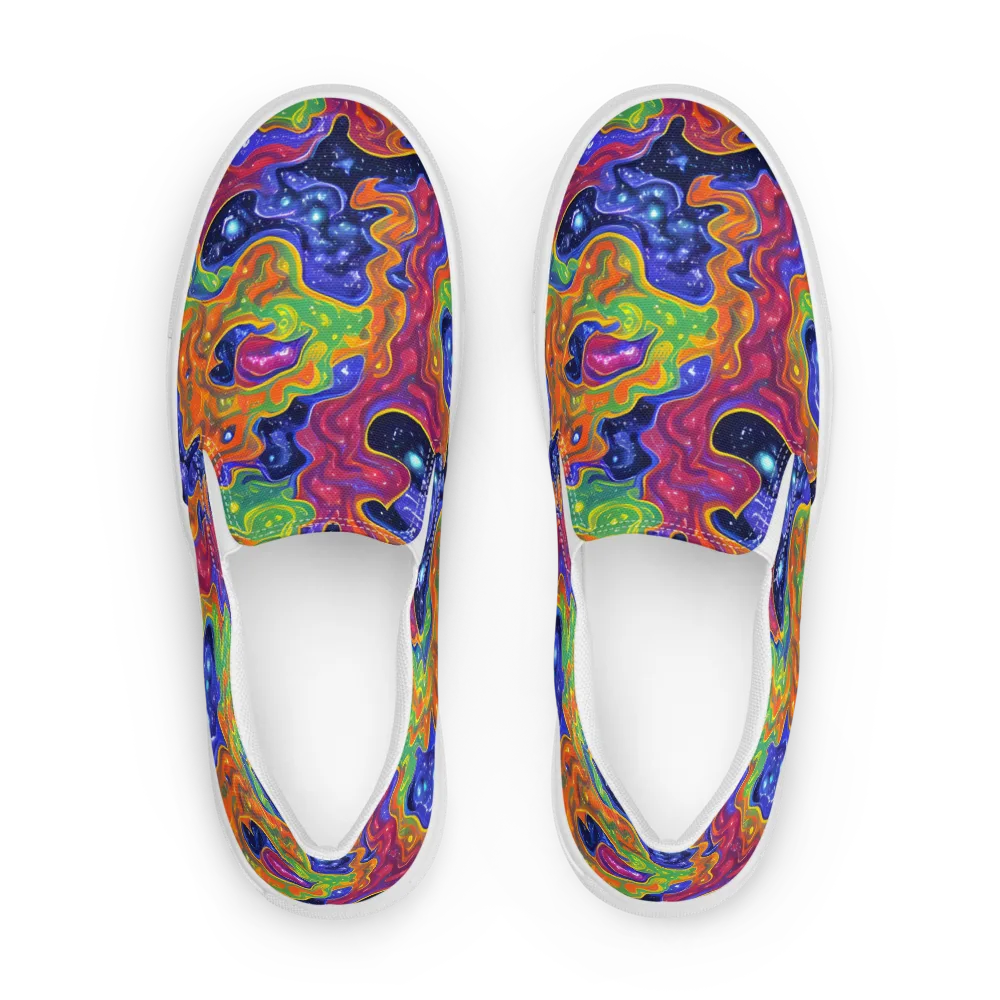 Prism Nebula on Men's Slip-On Canvas Shoes — Front