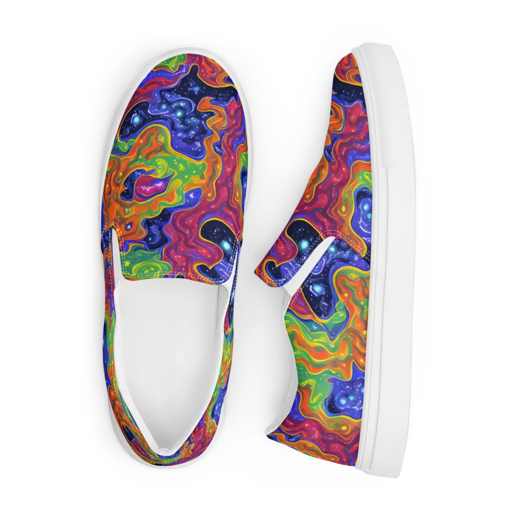 Prism Nebula on Men's Slip-On Canvas Shoes — Front