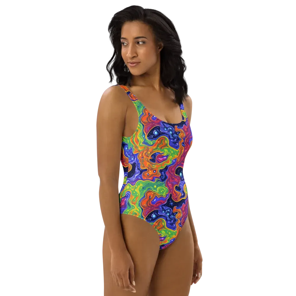 Prism Nebula on One-Piece Swimsuit — Right