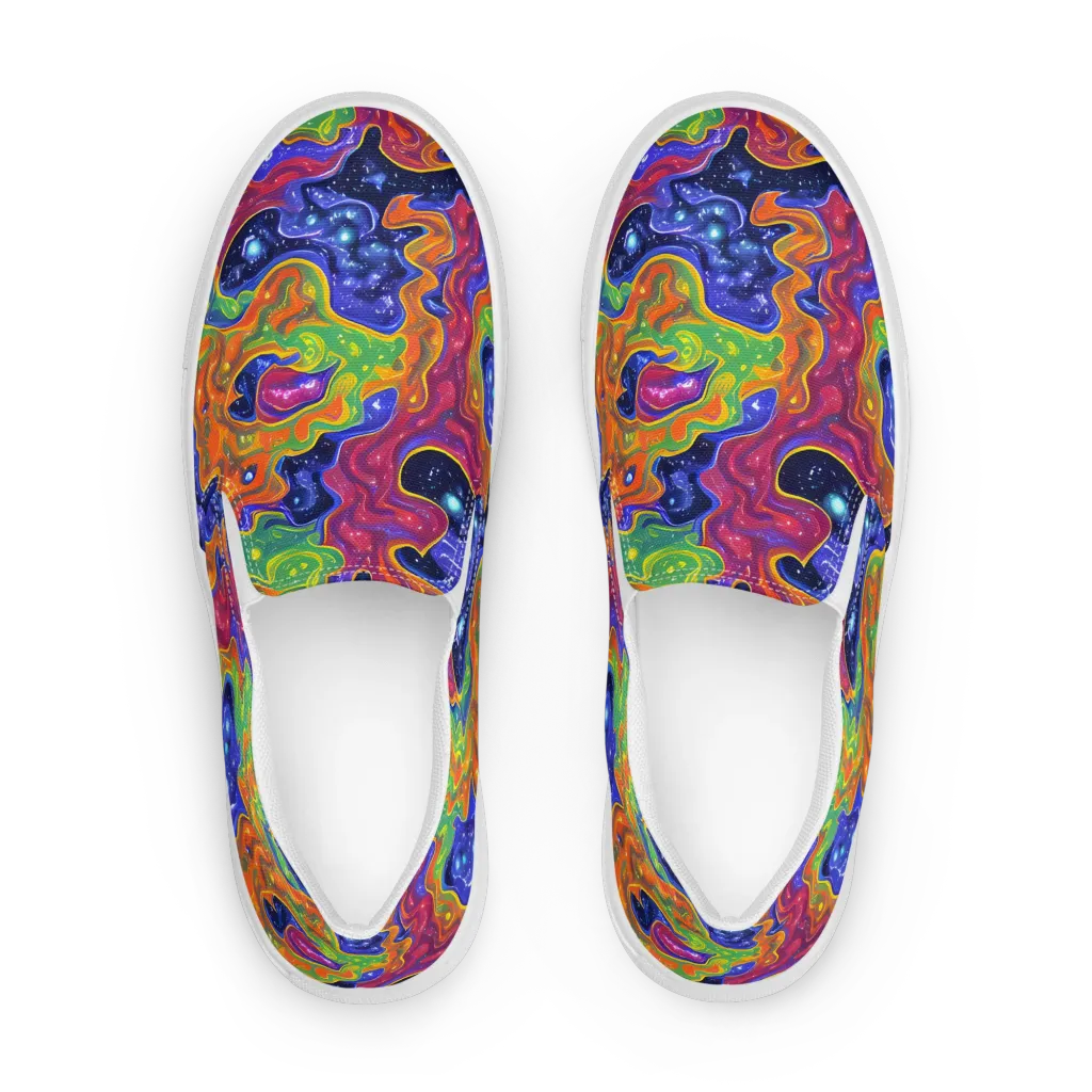 Prism Nebula on Women's Slip-On Canvas Shoes — Front