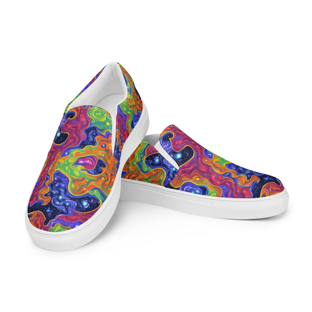 Prism Nebula on Women's Slip-On Canvas Shoes — Left Front