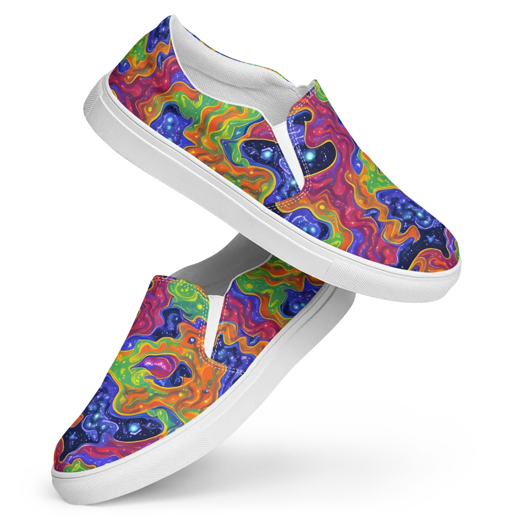 Prism Nebula on Women's Slip-On Canvas Shoes — Front