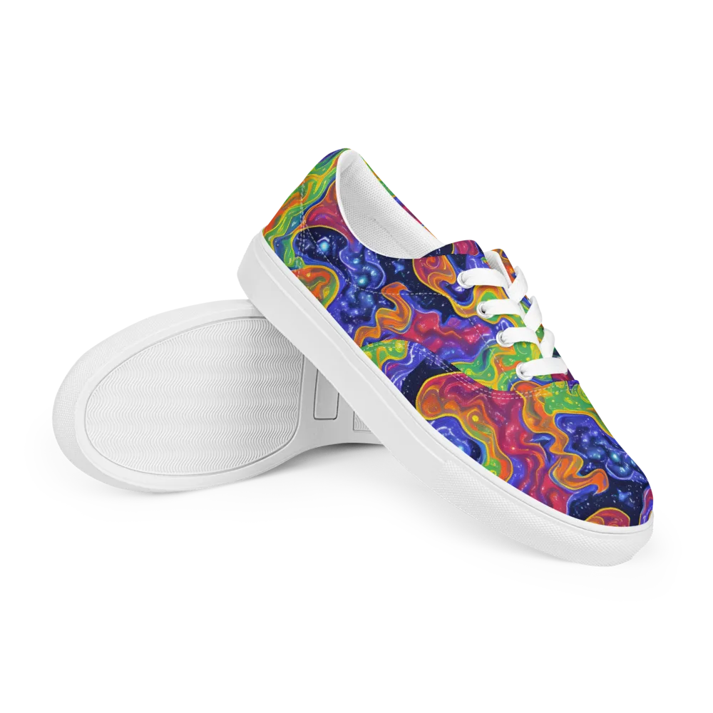 Prism Nebula on Men's Lace-Up Canvas Shoes — Right Front
