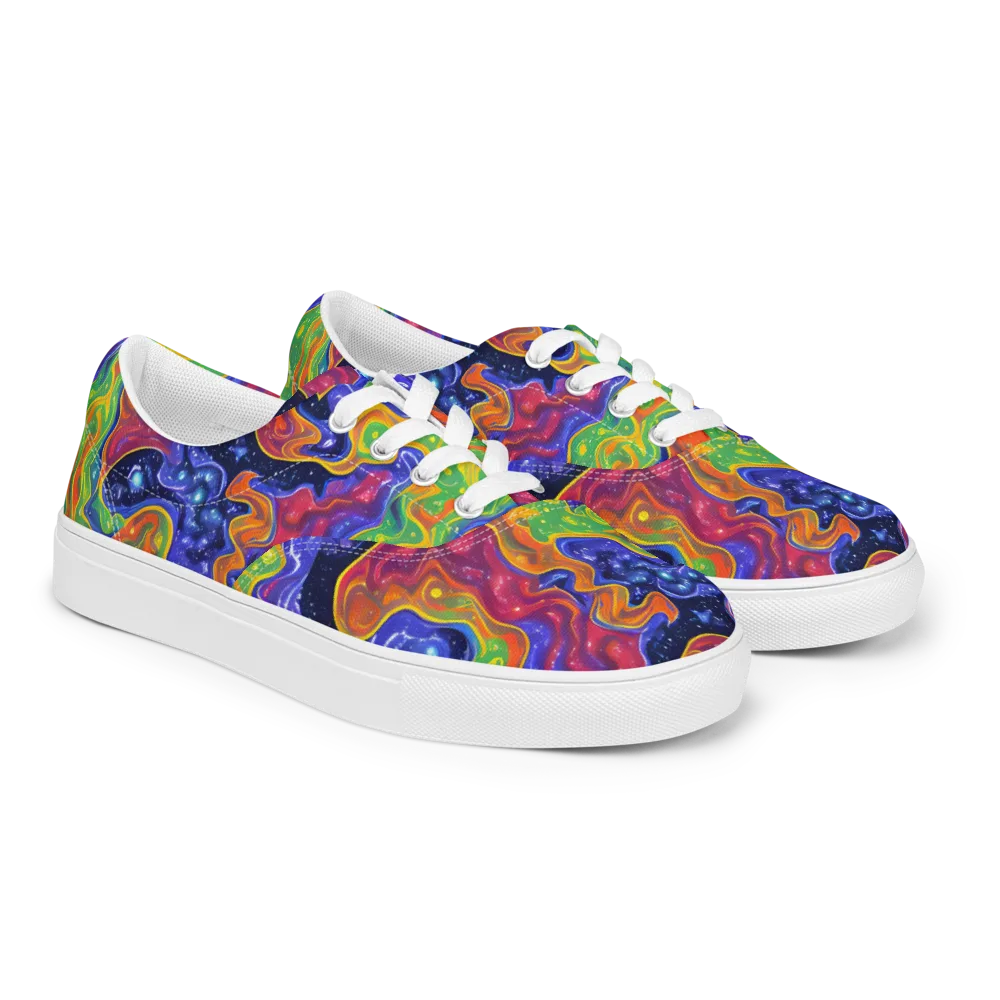 Prism Nebula on Men's Lace-Up Canvas Shoes — Right Front