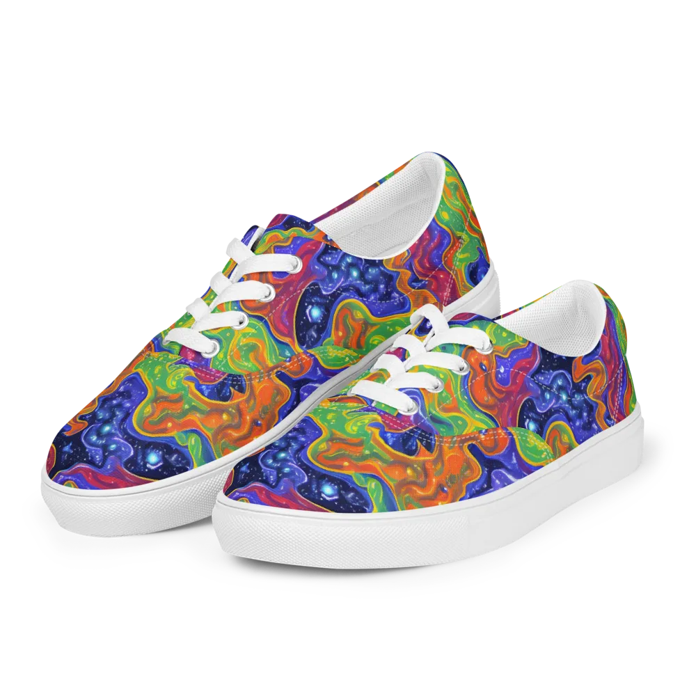Prism Nebula on Men's Lace-Up Canvas Shoes — Left Front