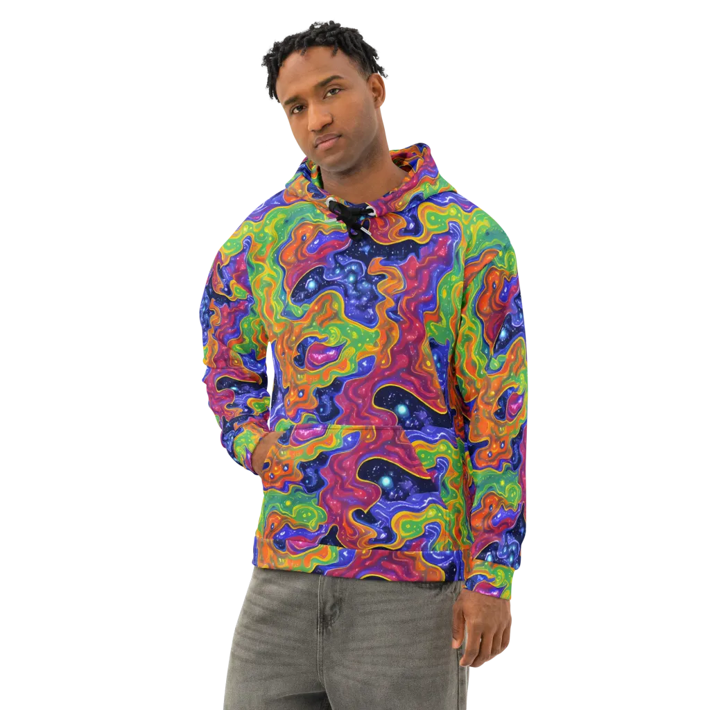 Prism Nebula on Cotton Hoodie — Left Front