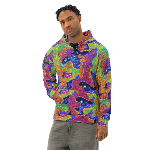 Prism Nebula on a Cotton Hoodie