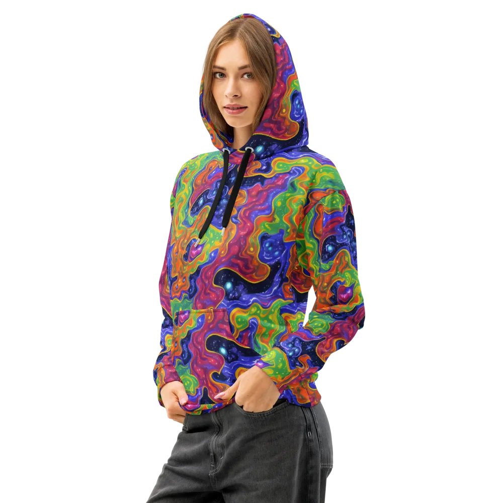 Prism Nebula on Cotton Hoodie — Left Front