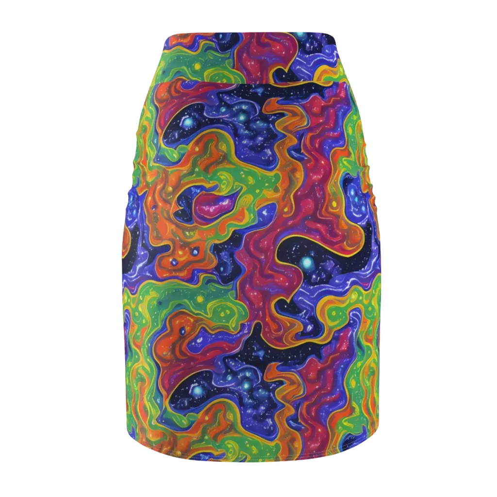 Prism Nebula on Pencil Skirt — Back