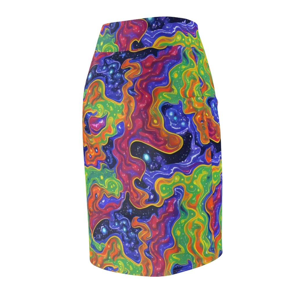 Prism Nebula on Pencil Skirt — Back Side