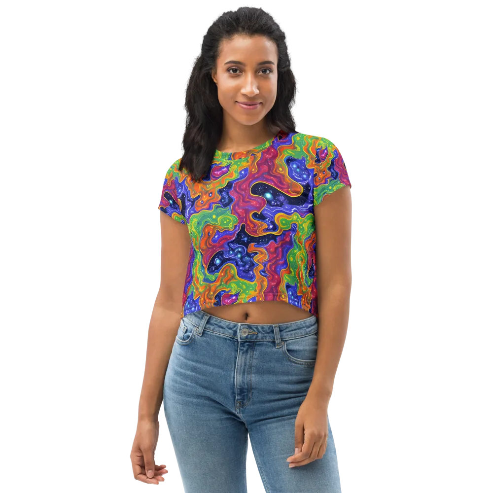 Prism Nebula on Crop Tee — Front