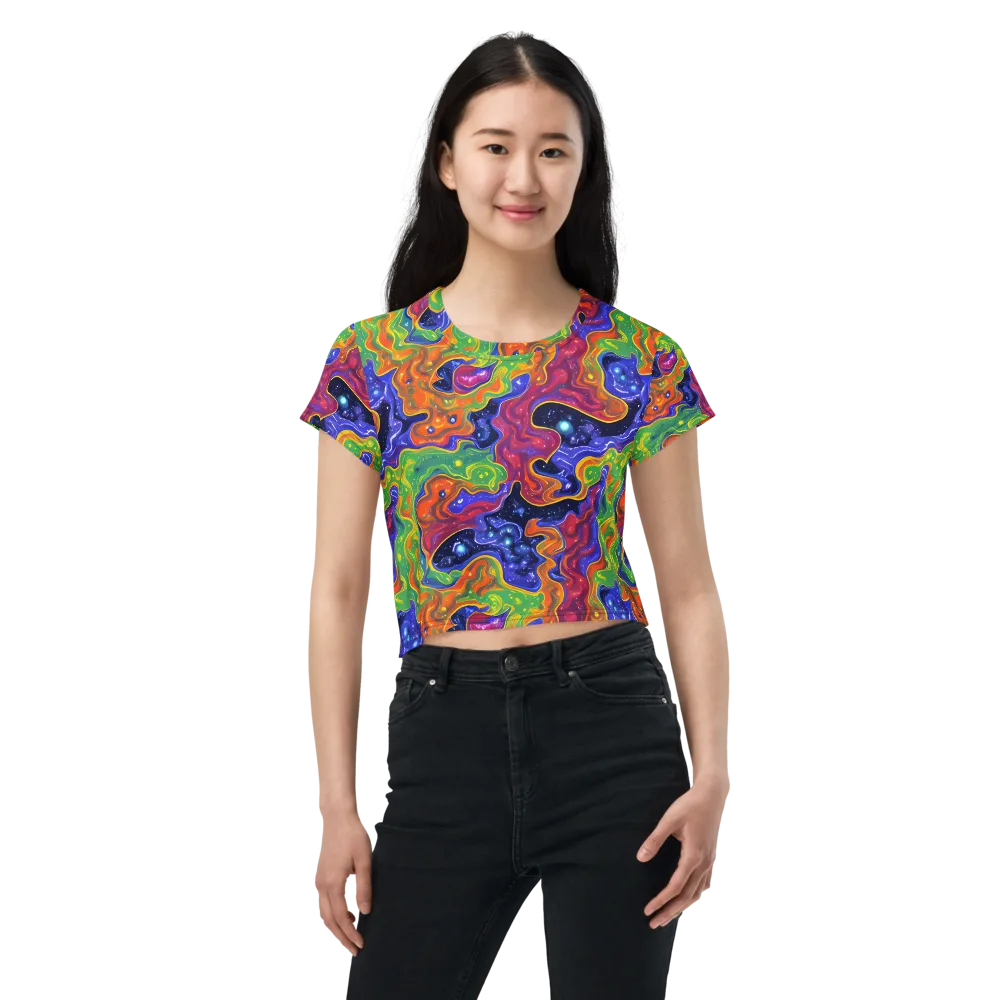 Prism Nebula on Crop Tee — Front
