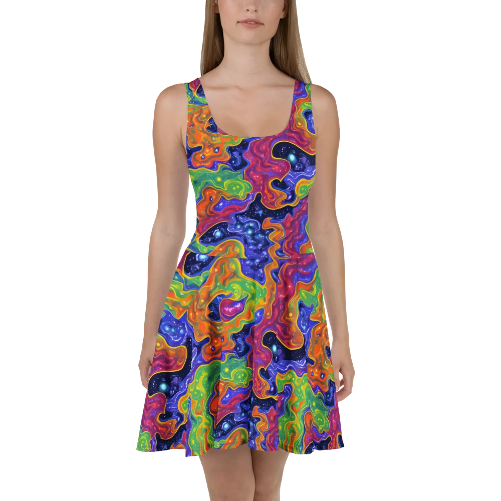 Prism Nebula on Skater Dress — Front