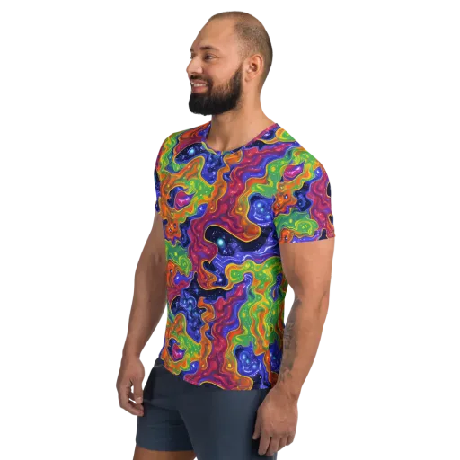 Prism Nebula on a Men's Athletic T-Shirt